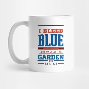 I Bleed Blue But Only at the Garden – Vintage Hockey Fan Shirt Mug